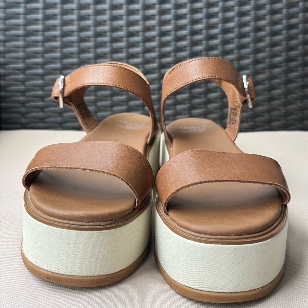 Sorel Tan and White Platform Sandals - Picture 2 of 8